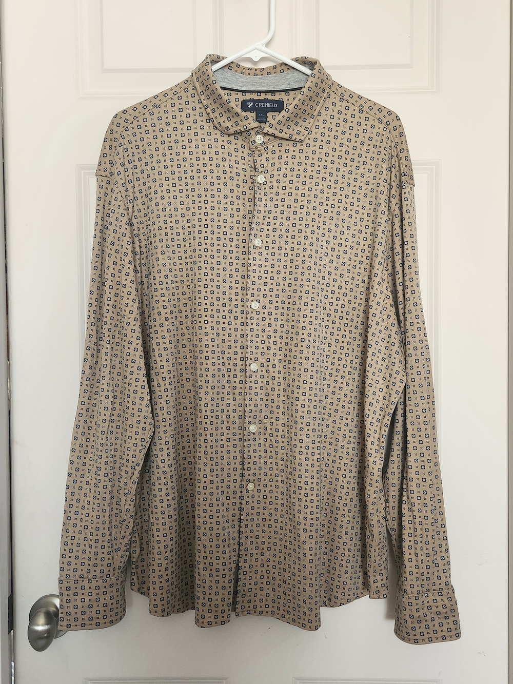 Daniel Cremieux Beige Patterned Long-Sleeve Shirt